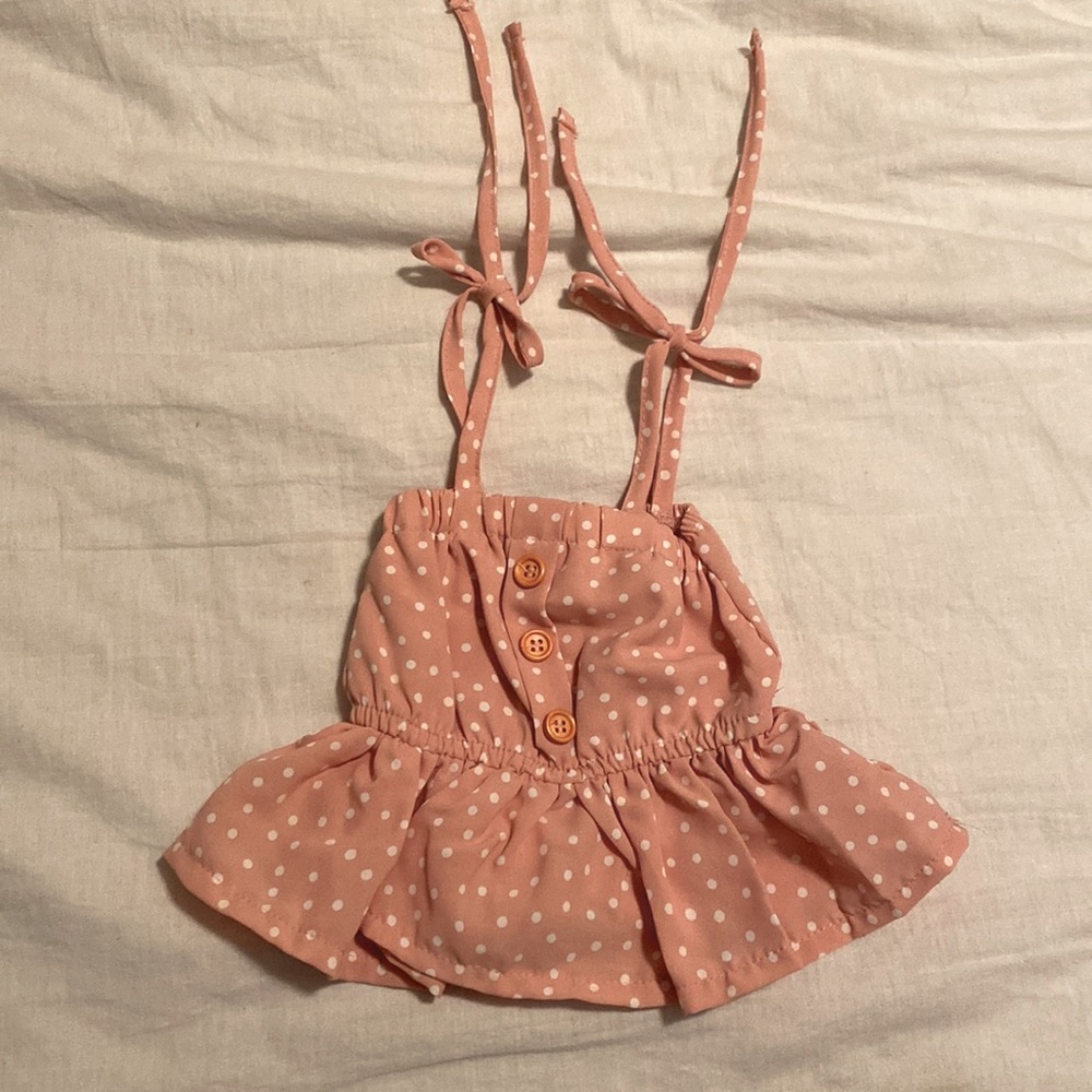 Polka dot ruffle top